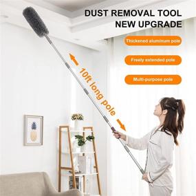 img 3 attached to SetSail Microfiber Dusters for Cleaning Kit with Extra-Long 10 Foot Aluminum Duster and Extension Pole, Including Washable Cobweb Duster, Ceiling Fan Duster, and Gap Cleaning Duster - 122 inches (10 ft)
