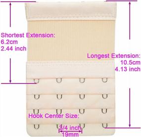 img 2 attached to DoHope Elastic Back Bra Extender 4 Hook 3 Row 3/4" Stretchy Extension Tape Multi Color