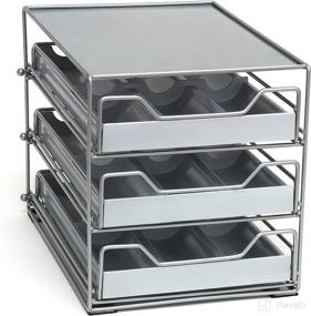 img 1 attached to Lipper International Three-Tier Tilt Down Kitchen and Cooking Spice Drawer: Efficient Storage Solution in Silver/Gray