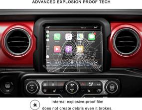 img 2 attached to 📱 R RUIYA HD Clear TEMPERED GLASS Protective Film for 2018-2021 Wrangler JL Uconnect Touch Screen, Scratch-Resistant High Clarity (8.4-Inch)