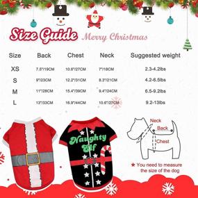 img 3 attached to BWOGUE 2 Pack Dog Christmas Shirts - Santa &amp; Elf Costume Printed Puppy Shirts - Festive Christmas Themed Soft Dog Clothing for Cats Small Dogs Pupp, L