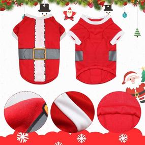 img 2 attached to BWOGUE 2 Pack Dog Christmas Shirts - Santa &amp; Elf Costume Printed Puppy Shirts - Festive Christmas Themed Soft Dog Clothing for Cats Small Dogs Pupp, L