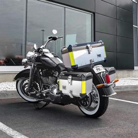 img 3 attached to 🏍️ VCOROS 45L Aluminum Motorcycle Top Case - Waterproof Motorbike Tail Box (Silver, 45 liter)