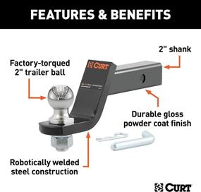 img 2 attached to CURT 45056 Trailer Hitch Mount - 2-Inch Ball &amp; Pin - Fits 2-In Receiver - 7,500 lbs - 4-Inch Drop