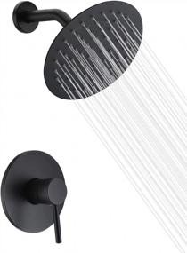 img 4 attached to Matte Black Shower Faucet Set With Mixer And Valve - Sumerain Shower Fixtures For Your Bathroom