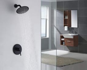 img 3 attached to Matte Black Shower Faucet Set With Mixer And Valve - Sumerain Shower Fixtures For Your Bathroom