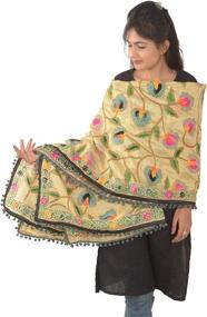 img 4 attached to Шарфы SalsaNights с вышивкой Dupatta Phulkari