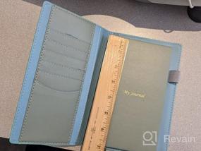 img 5 attached to Organize Your Travels With JoyNote Aqua Refillable PU Leather Journal Cover: Perfect For Field Notes, A6 Notebooks With Pockets, Pen Holder, And Card Slots