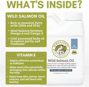 img 2 attached to 🐟 Wholistic Pet Organics Salmon Oil: Wild Alaskan Omega 3 Dog Fish Oil - EPA and DHA for Coat, Skin, Heart, and Nervous System Health
