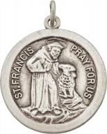 sterling silver rhodium oxidized 23mm st. francis pendant logo