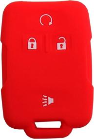 img 2 attached to BAR Autotech Remote Key Silicone Rubber Keyless Entry Shell Case Fob And Key Cover Fit For Chevrolet Silverado Colorado M3N32337100 13577770 13577771 GMC Sierra Yukon Cadillac (1 Pair) (Blue Red)