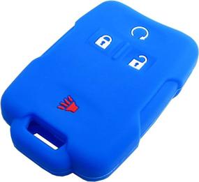 img 1 attached to BAR Autotech Remote Key Silicone Rubber Keyless Entry Shell Case Fob And Key Cover Fit For Chevrolet Silverado Colorado M3N32337100 13577770 13577771 GMC Sierra Yukon Cadillac (1 Pair) (Blue Red)