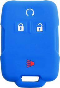 img 3 attached to BAR Autotech Remote Key Silicone Rubber Keyless Entry Shell Case Fob And Key Cover Fit For Chevrolet Silverado Colorado M3N32337100 13577770 13577771 GMC Sierra Yukon Cadillac (1 Pair) (Blue Red)