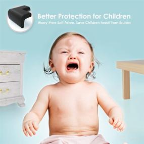 img 3 attached to 👶 COSYMODE Baby Protector Corner Guards - Premium Black Soft NBR Rubber Foam for Child Safety - Furniture Edge Foam (8 Pack) - Corner Covers and Rubber Corner Protectors