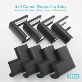 img 2 attached to 👶 COSYMODE Baby Protector Corner Guards - Premium Black Soft NBR Rubber Foam for Child Safety - Furniture Edge Foam (8 Pack) - Corner Covers and Rubber Corner Protectors