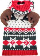kyeese christmas dog sweater hoodie reindeer red dogs knitwear pullover pet sweater with leash hole ugly christmas dog sweater for small dogs logo