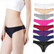 pack of 8 lace string bikini underwear briefs for women - size m seamsent panties logo