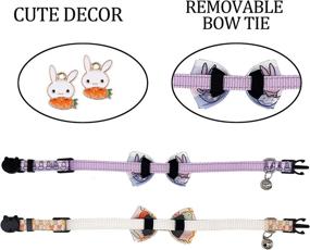 img 2 attached to Casidoxi 2 Pack Cat Easter Collar Set: Breakaway with Bell, Bunny Egg Bow Tie Design, Perfect for Cats, Kittens, and Puppies!