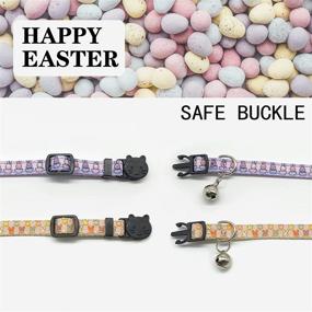 img 1 attached to Casidoxi 2 Pack Cat Easter Collar Set: Breakaway with Bell, Bunny Egg Bow Tie Design, Perfect for Cats, Kittens, and Puppies!