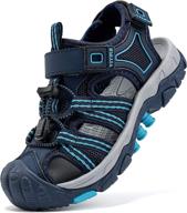 π versatile closed toe sandals for girls: quick drying outdoor shoes with athletic appeal logo