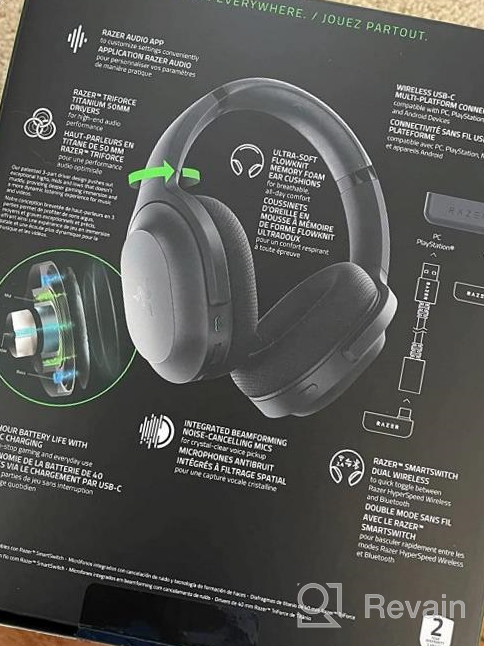  Razer Barracuda Wireless Gaming & Mobile Headset (PC,  Playstation, Switch, Android, iOS): 2.4GHz Wireless + Bluetooth -  Integrated Noise-Cancelling Mic - 50mm Drivers - 40 Hr Battery - Black :  Video Games