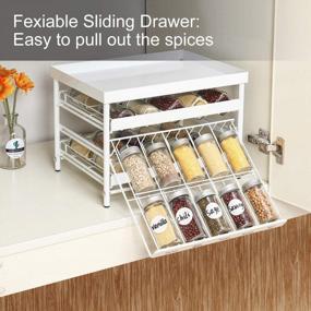 img 3 attached to TQVAI 3-Tier Spice Rack Organizer With Pull Out Drawers - 30 Jars And Labels - Perfect For Kitchen Countertops, Cabinets And Pantry - Upgraded Version In White