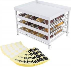 img 4 attached to TQVAI 3-Tier Spice Rack Organizer With Pull Out Drawers - 30 Jars And Labels - Perfect For Kitchen Countertops, Cabinets And Pantry - Upgraded Version In White