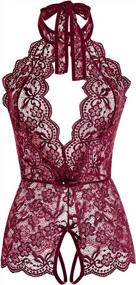 img 2 attached to Ababoon Women One Piece Lingerie Lace Sexy Baby Dolls Teddy Sleepwear