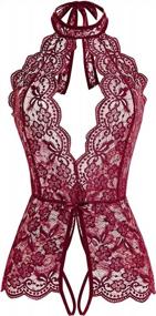img 4 attached to Ababoon Women One Piece Lingerie Lace Sexy Baby Dolls Teddy Sleepwear