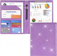 cacturism bling purple padfolio: складной блокнот для буфера обмена размером с букву, органайзер для портфолио из искусственной кожи для женских рабочих и деловых документов логотип