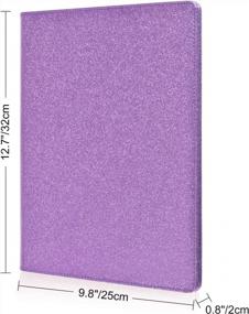 img 2 attached to Cacturism Bling Purple Padfolio: складной блокнот для буфера обмена размером с букву, органайзер для портфолио из искусственной кожи для женских рабочих и деловых документов