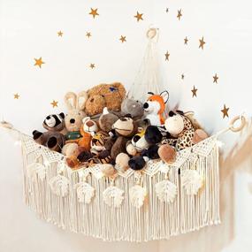 img 4 attached to Boho-Inspired Macrame Hammock & Starlight Storage: Perfect For Nursery Rooms