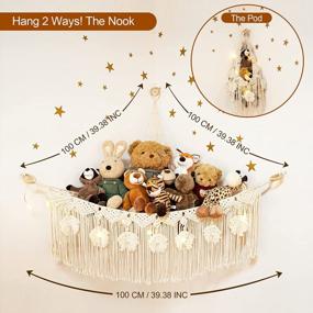 img 1 attached to Boho-Inspired Macrame Hammock & Starlight Storage: Perfect For Nursery Rooms