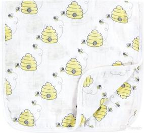 img 2 attached to 🍼 Hudson Baby Organic Muslin Burp Cloth Set, 7 Pack, Unisex, One Size