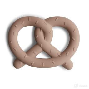 img 4 attached to 🥨 Mushie Silicone Pretzel Baby Teether Toy: Soothing Relief for Teething Infants!