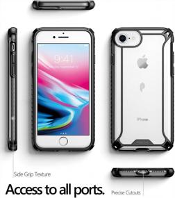 img 3 attached to Black/Clear Poetic Affinity Hybrid Protective Bumper Cover For IPhone SE 2020/2022/IPhone SE 3/IPhone 8/IPhone 7 - Rugged, Lightweight, Military Grade