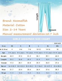 img 2 attached to 👧 Noomelfish Length Leggings: Cotton Turquoise Leggings for Girls