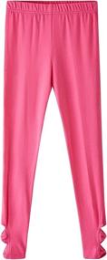 img 4 attached to 👧 Noomelfish Length Leggings: Cotton Turquoise Leggings for Girls