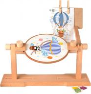 🪡 enhanced crafters' beech wood embroidery stand: adjustable cross stitch floor stand with 360° rotation for needlework and handicrafts logo