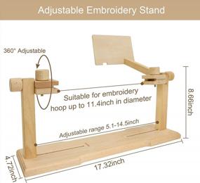 img 3 attached to 🪡 Enhanced Crafters' Beech Wood Embroidery Stand: Adjustable Cross Stitch Floor Stand with 360° Rotation for Needlework and Handicrafts