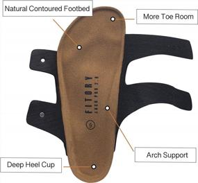 img 1 attached to Mens Sandals With Arch Support, Adjustable Buckle Straps And Cork Footbed | FITORY