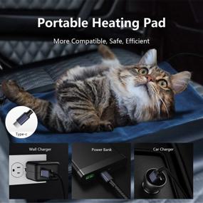 img 3 attached to 🐾 SANKTON USB-C Portable Pet Heating Pad, 12''×16'' - Fast Heating Mat for Dogs and Cats | Waterproof Adjustable Warming Mat with Auto-Off | Chew Resistant Steel Cord | Constant Temperature