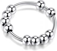 избавьтесь от беспокойства с кольцом lovecom из стерлингового серебра 925 пробы - идеальное кольцо-спиннер для снятия стресса для женщин и мужчин логотип
