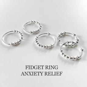 img 3 attached to Избавьтесь от беспокойства с кольцом LOVECOM из стерлингового серебра 925 пробы - идеальное кольцо-спиннер для снятия стресса для женщин и мужчин