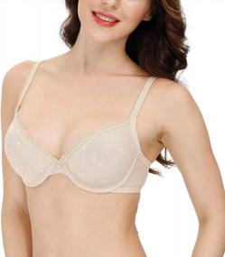 img 3 attached to Sheer Elegance: YANDW Unlined Bra With Demi And Plunge Style
