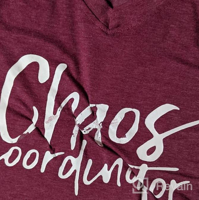 img 1 attached to Chaos Coordinator T-Shirt: Funny Letter Print, Casual Loose Fit V-Neck Blouse for Women review by Glenn Kumar