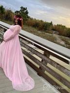 картинка 1 прикреплена к отзыву Stylish Maternity V-Neck Chiffon Photography Gown With Long Sleeves And Lace Stitching - Perfect For Baby Shower Photoshoots от Greg Moore