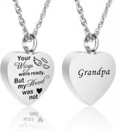 urn necklaces for ashes memorial cremation jewelry for ashes, heart urn locket keepsake pendant waterproof urn jewelry with your wings were ready but my heart was not words carved & funnel kit & bag logo