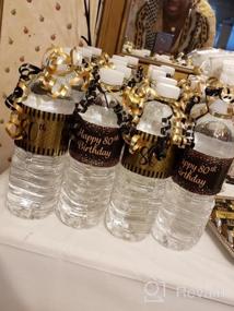 img 5 attached to Make A Bold Statement With Black And Gold 80Th Birthday Party Water Bottle Labels - 24 Stickers