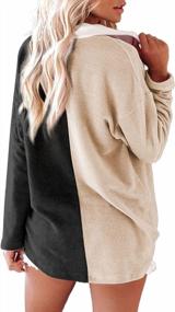 img 2 attached to Стильное фланелевое пальто-рубашка для женщин - Цветная куртка на пуговицах с карманами и длинными рукавами от DINGANG